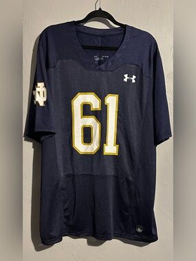 NWOT Under Armour Notre Dame Navy Football Jersey #61
